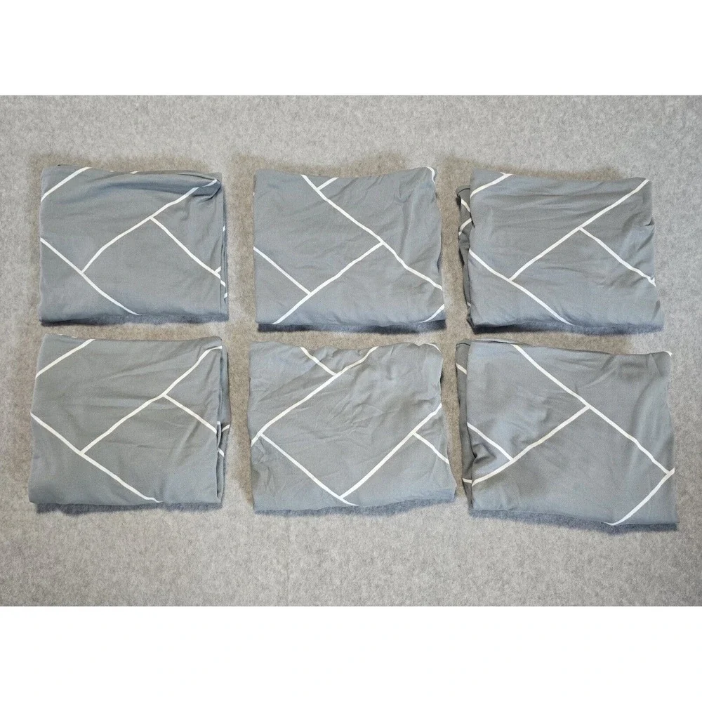 Chair Covers Set of 6 Gray‎ Diamond Stretch Soft for Dining Room Chairs Fitted